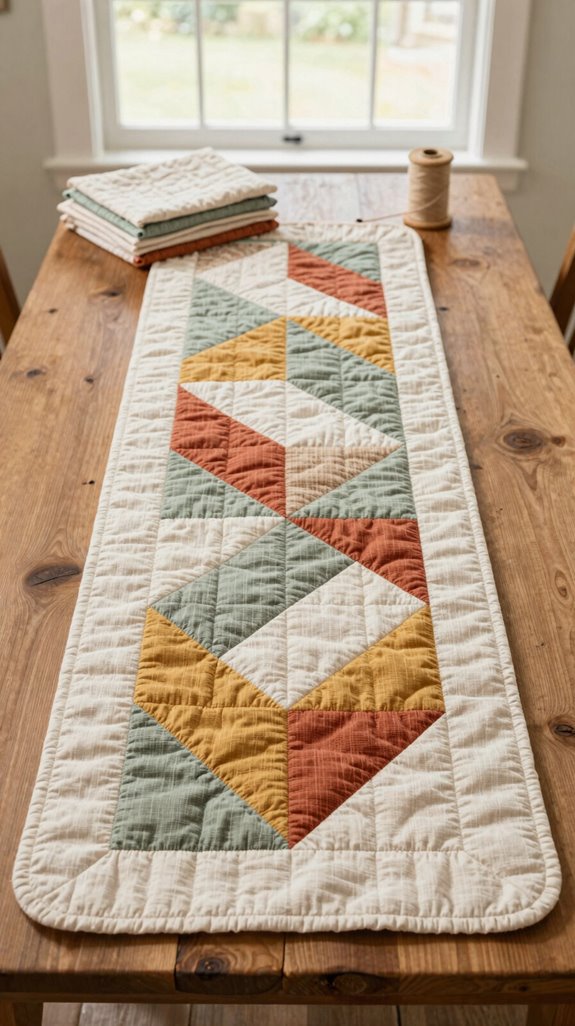 cozy patchwork table runner