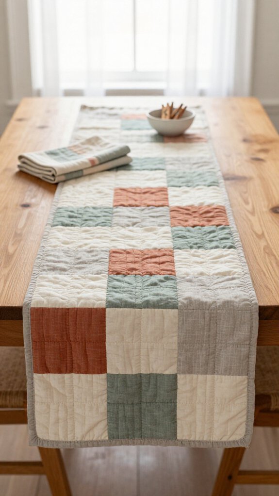 cozy patchwork table runner