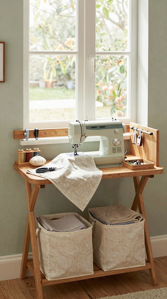 cozy window sewing organizer