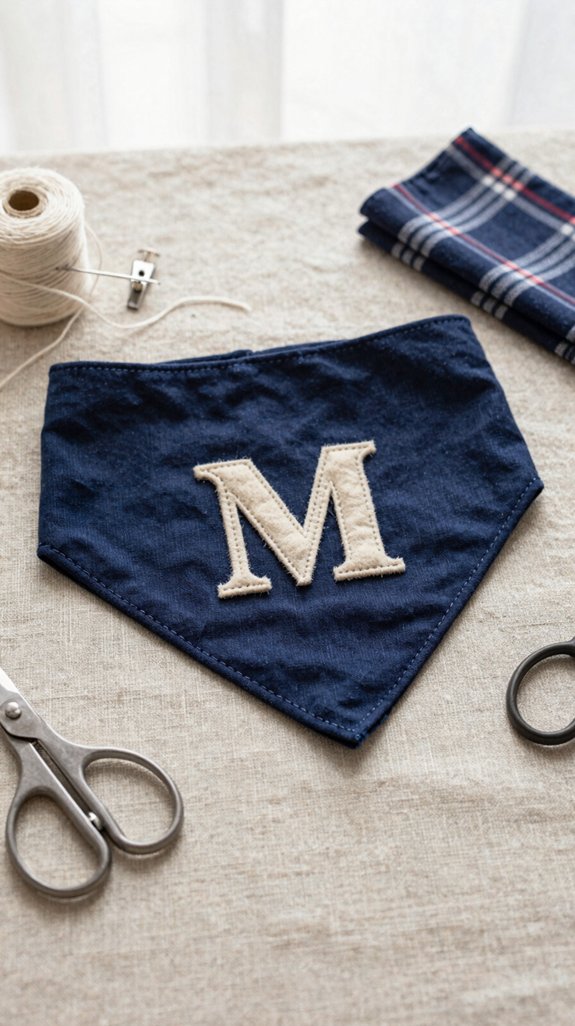 custom pet bandana fabric letters