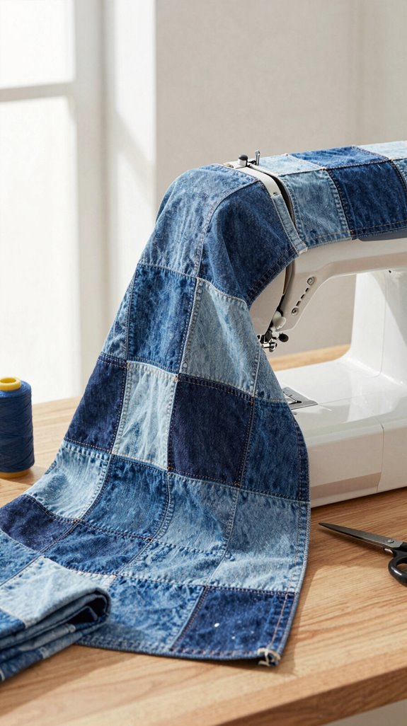 denim patchwork dust cover