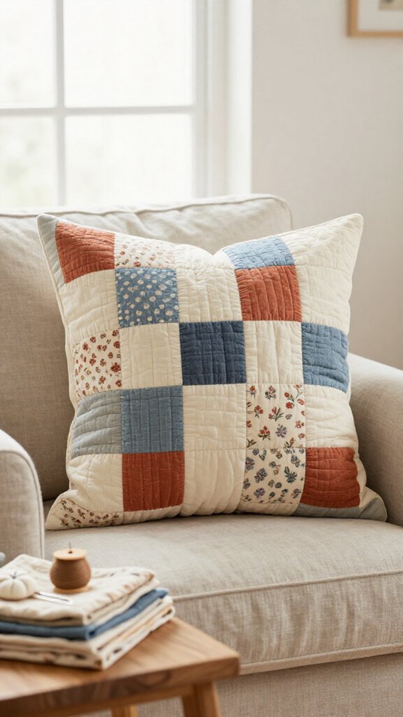 denim patchwork pillow tutorial
