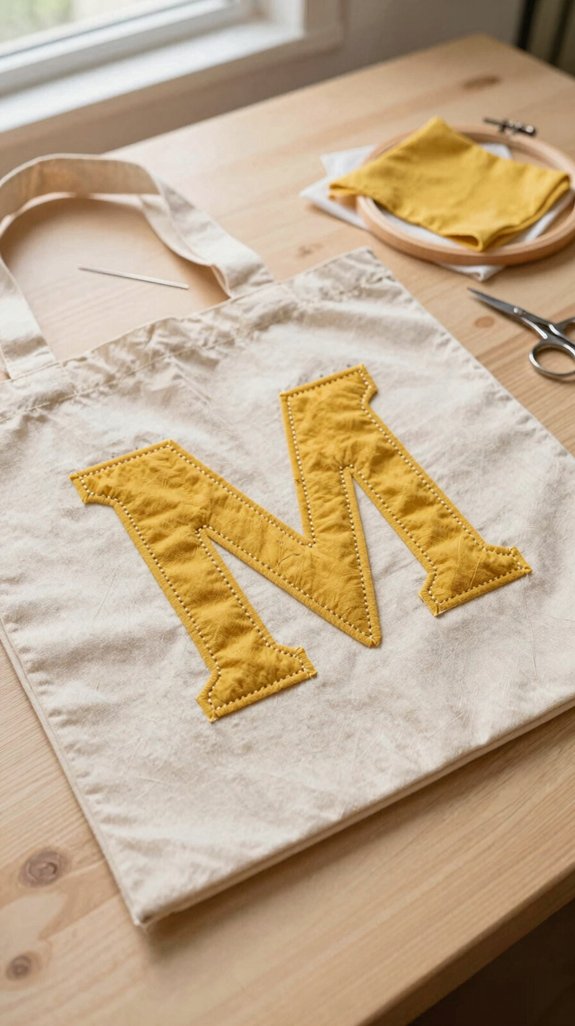 diy fabric monogram tote guide