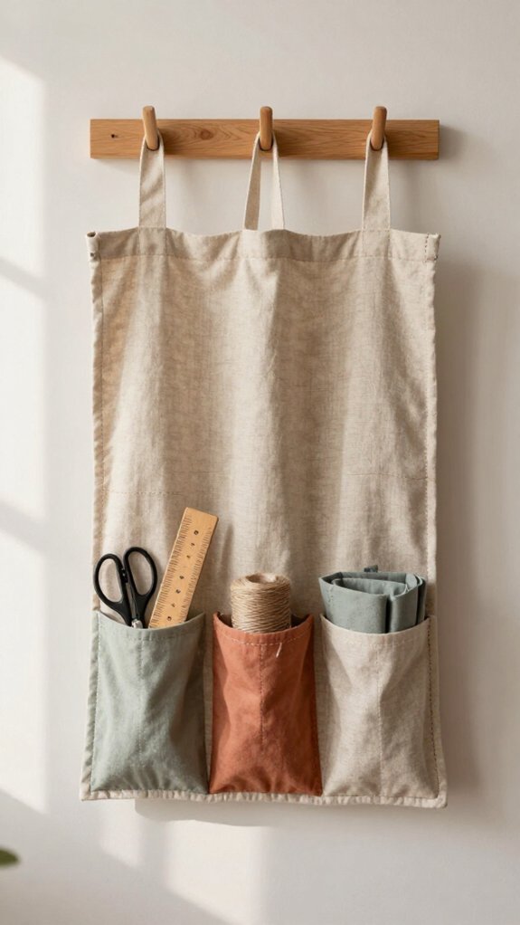 diy hanging fabric organizer