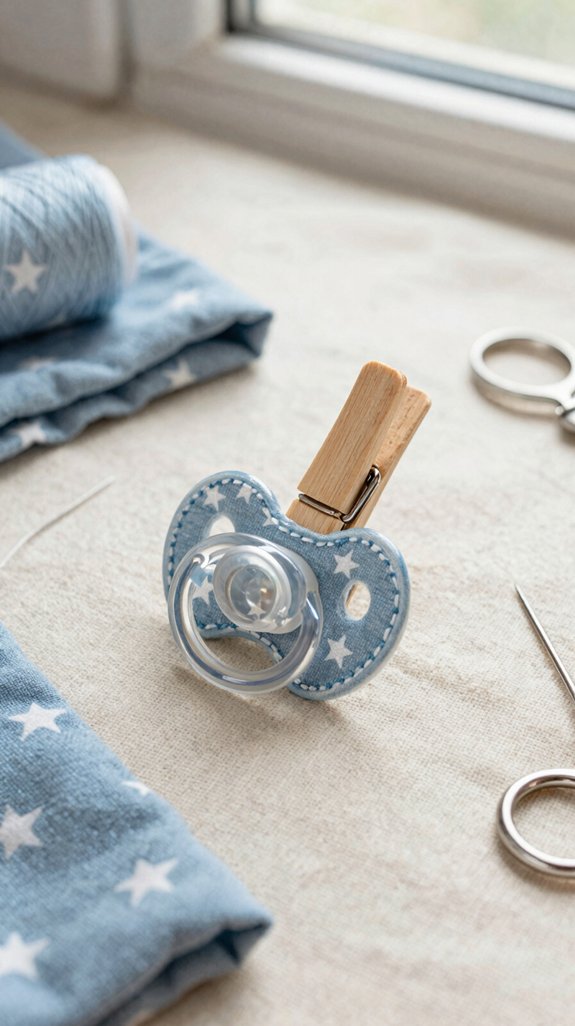 dropped pacifier clip sewing