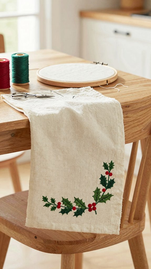 easy embroidered tea towels gifts
