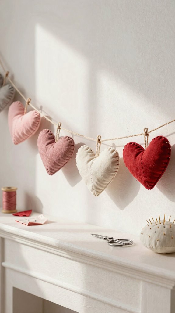 easy fabric heart garland tutorial