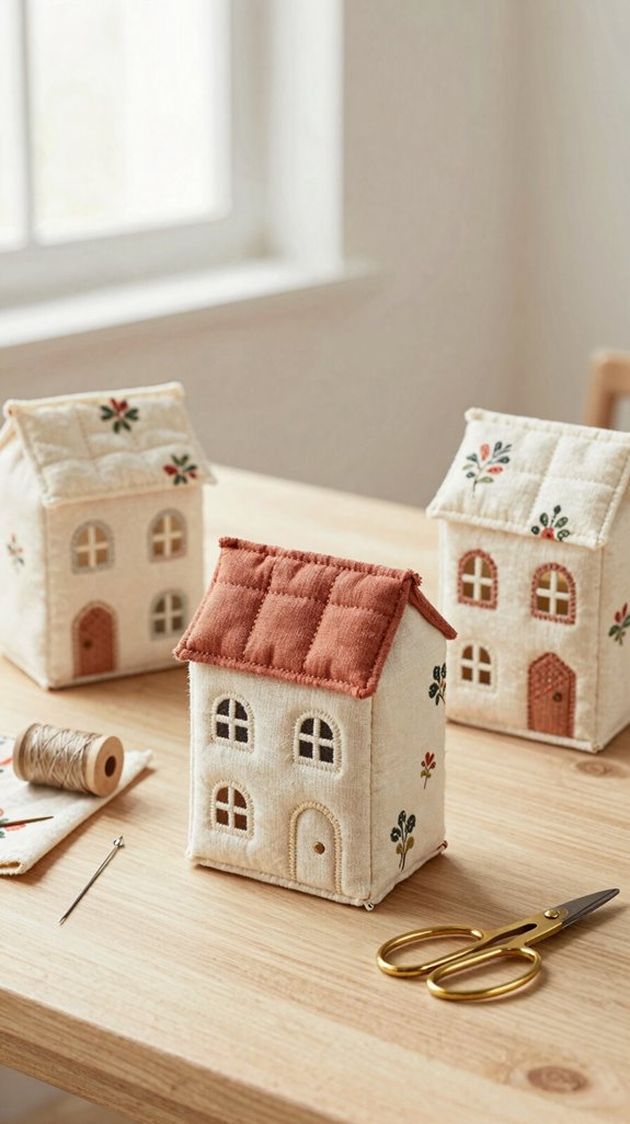 easy felt appliqu mini houses