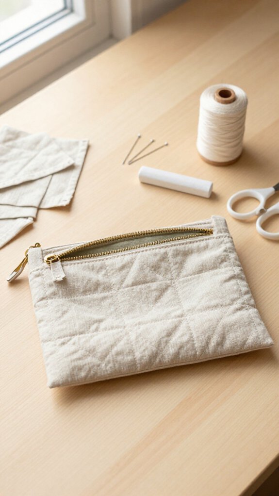 easy lined zipper pouch