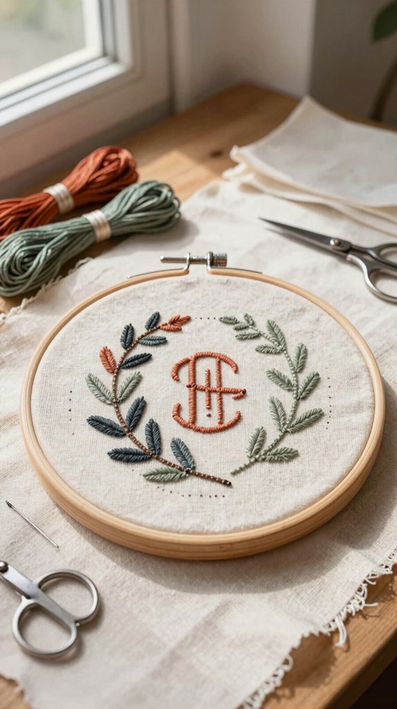 embroidered hoop brand mark