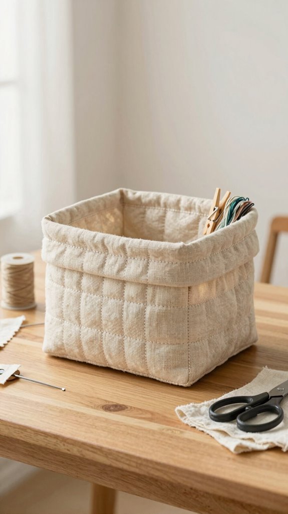 fabric basket with box corners