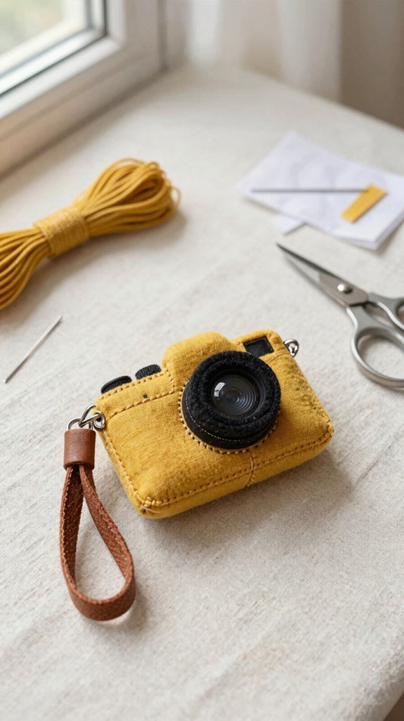 fabric camera keychain wrist strap