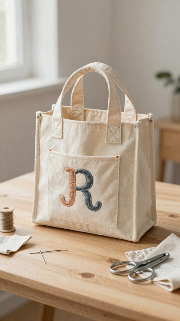 fabric letter applique name tags