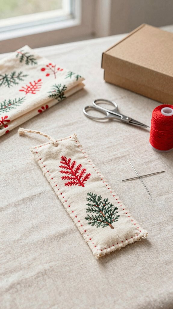 fabric scrap corner pocket bookmark