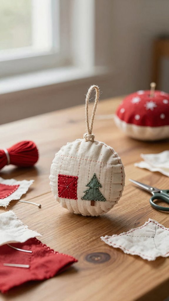 fabric scrap memory ornament keepsake