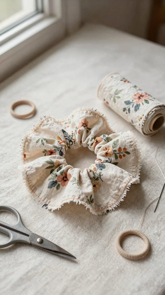 fabric scrap scrunchie tutorial