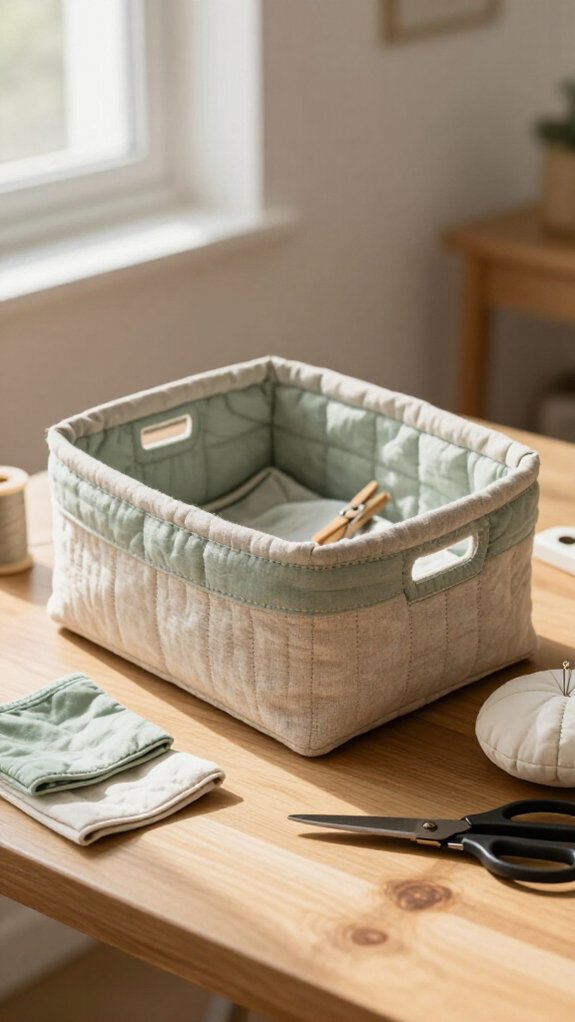 fabric scraps turned handy basket