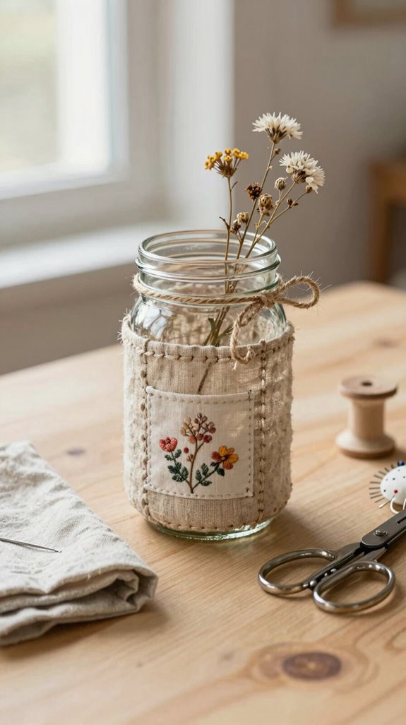 farmhouse mason jar cozy cover