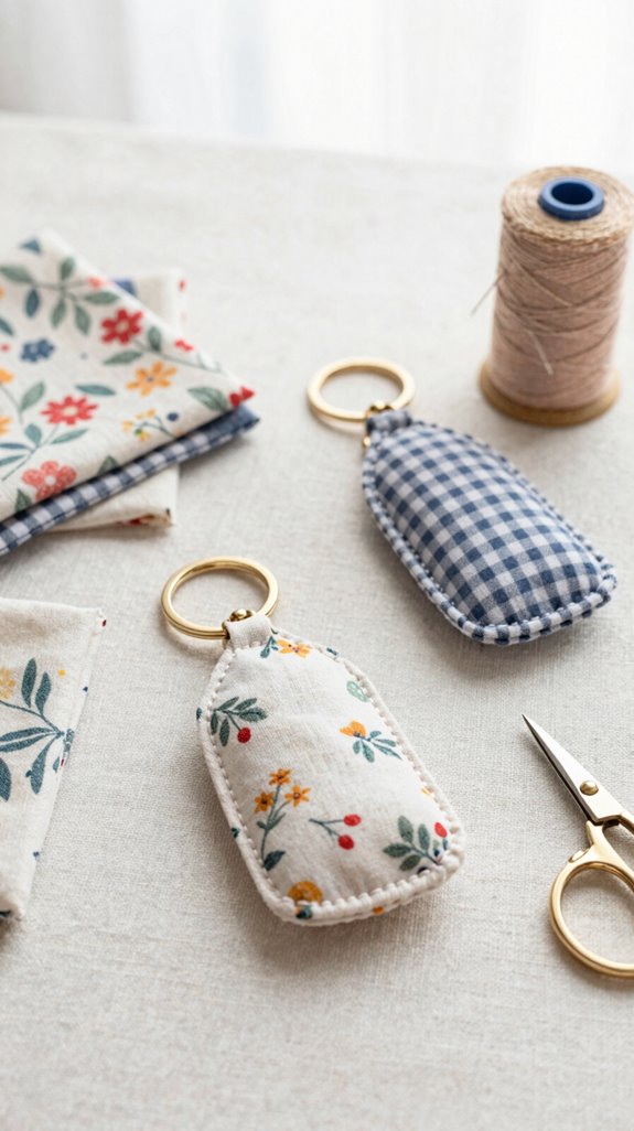 fast seeding fabric keychains display
