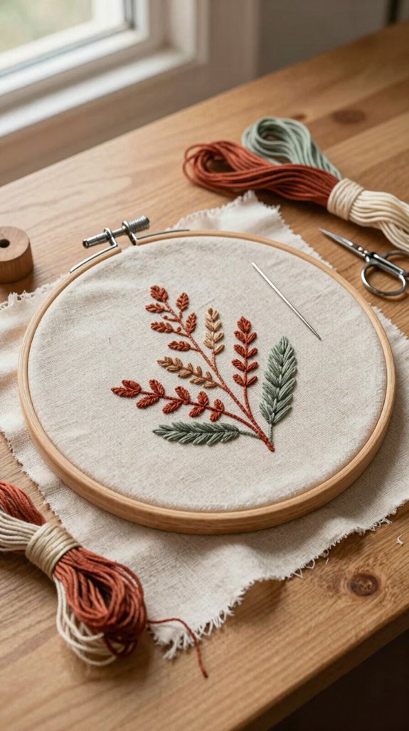 felt hoop framed raw edge appliqu