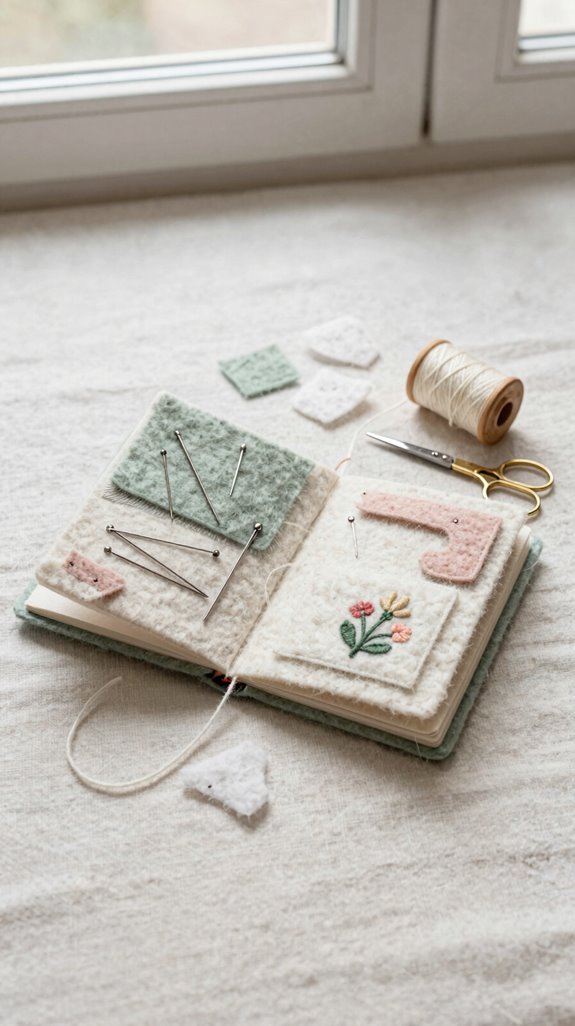 felt needle book storage