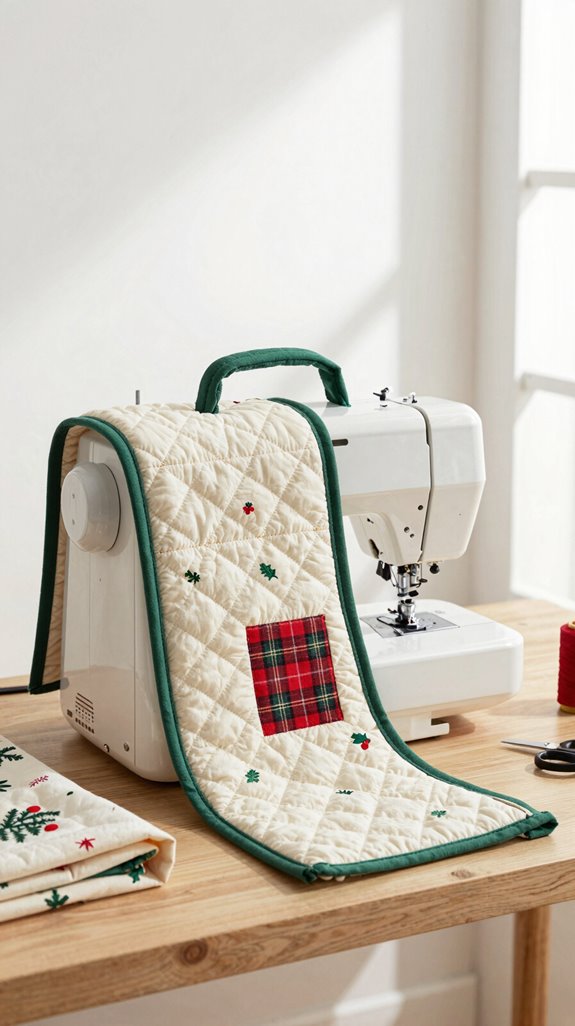 festive candy cane sewing cover