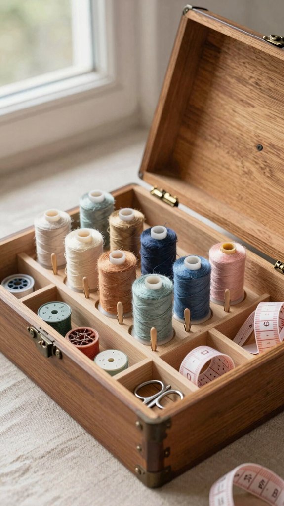 fitted organizer for sewing thread