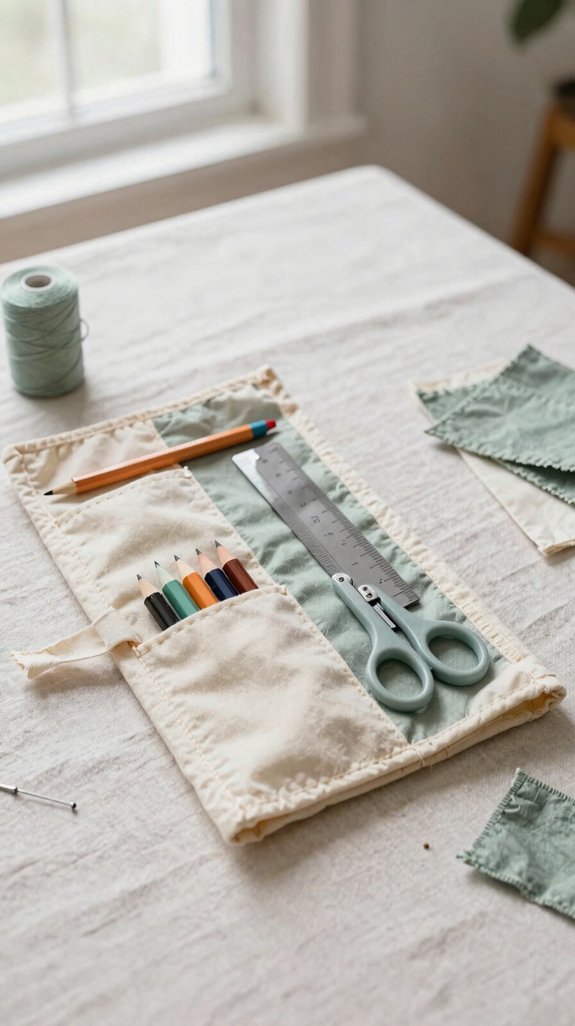 flat roll up pencil organizer