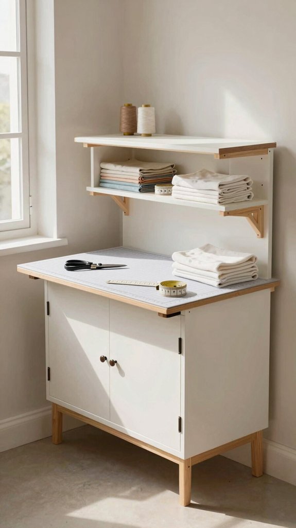 fold out cutting table with storage