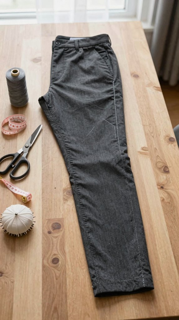 gradual knee to hem taper hemming