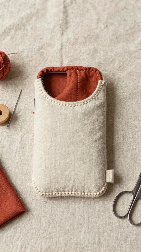 hand sewn cozy phone sleeve