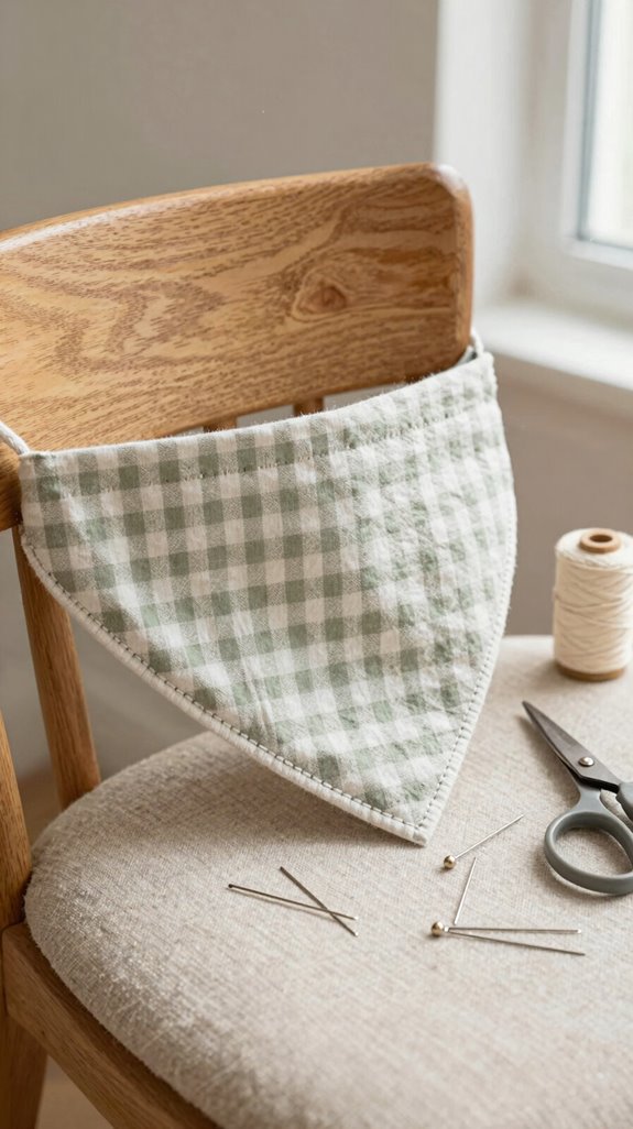 hand sewn fabric pet bandana ties