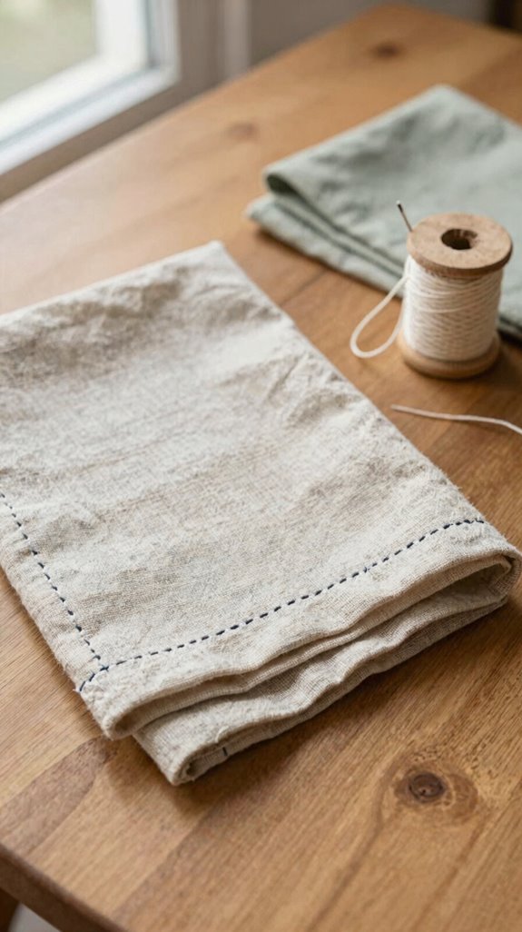 hand stitch pressed cloth hems