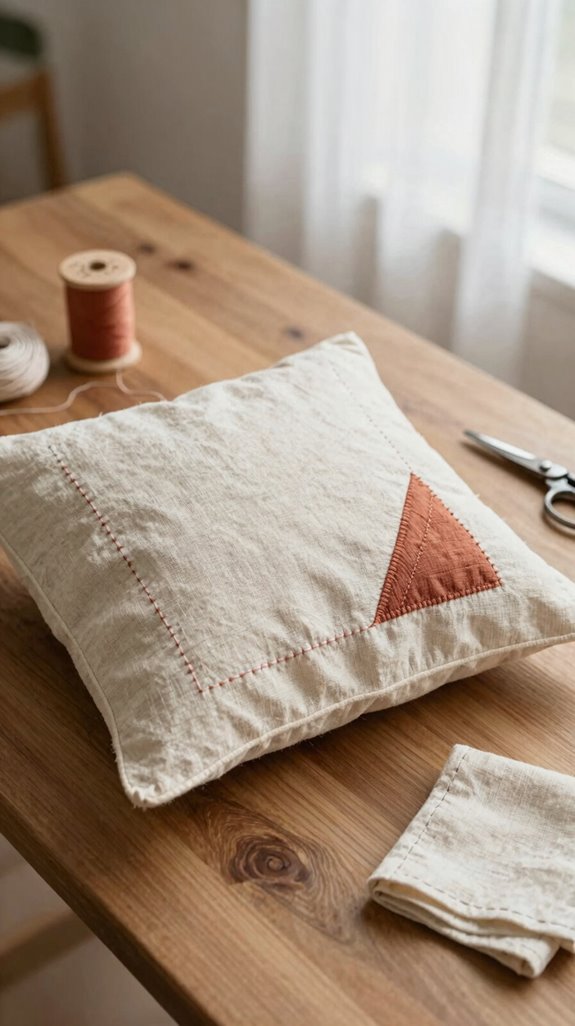 hand stitched envelope pillow cover