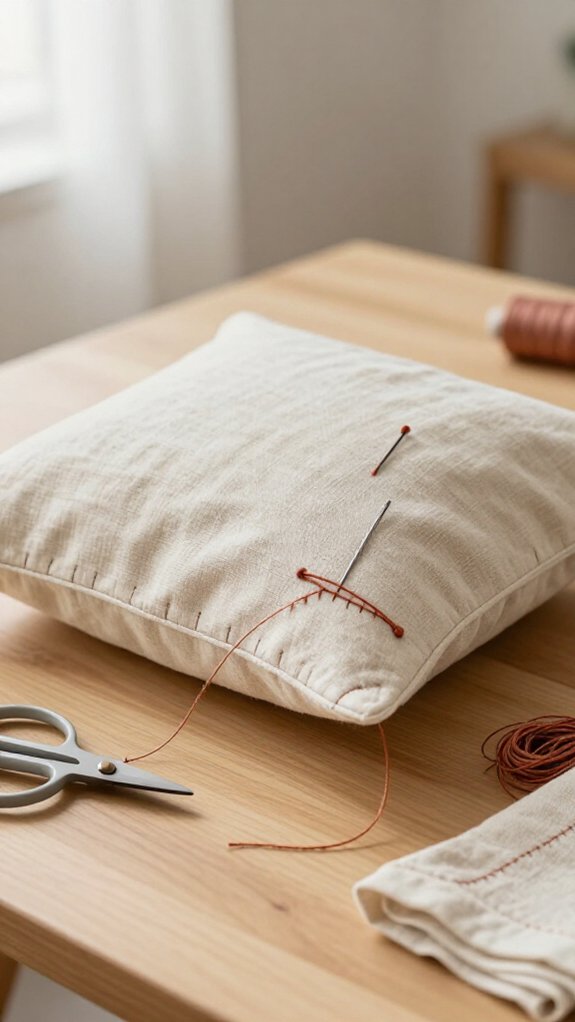hand stitched envelope pillow cover