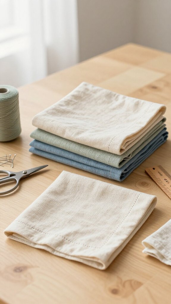 handmade cloth napkin stitching