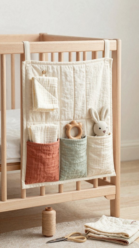 handmade crib organizer pockets