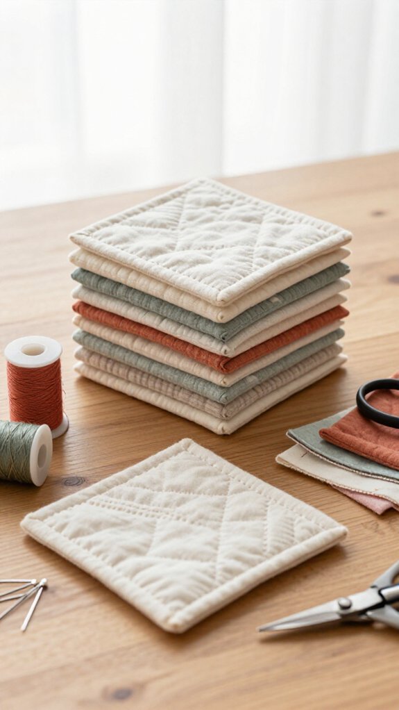 handmade fabric drink coasters