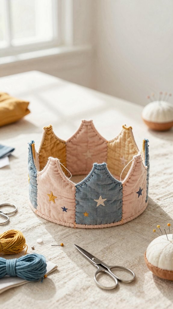 handmade fabric party crown