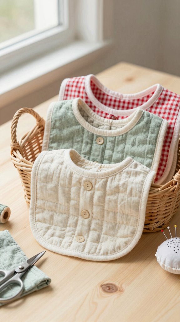 handmade holiday baby bib set