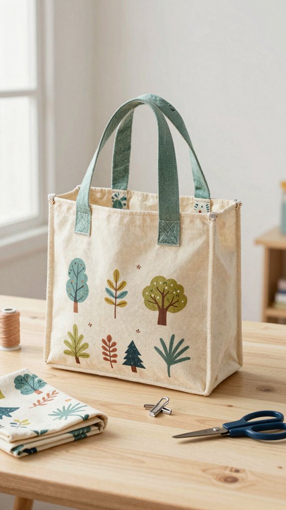 handmade library tote bag
