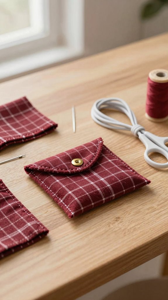 handmade zipper cord pouch