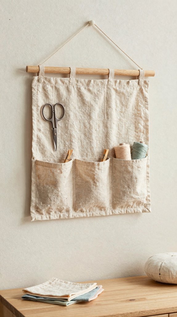 hanging pocket organizer for sewing