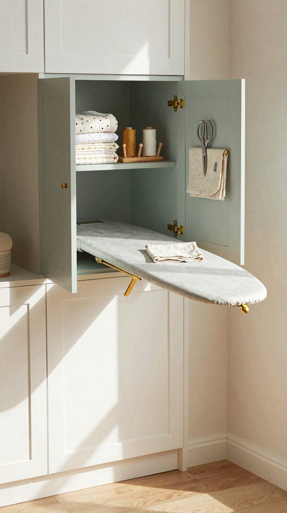 hidden pull out ironing cabinet