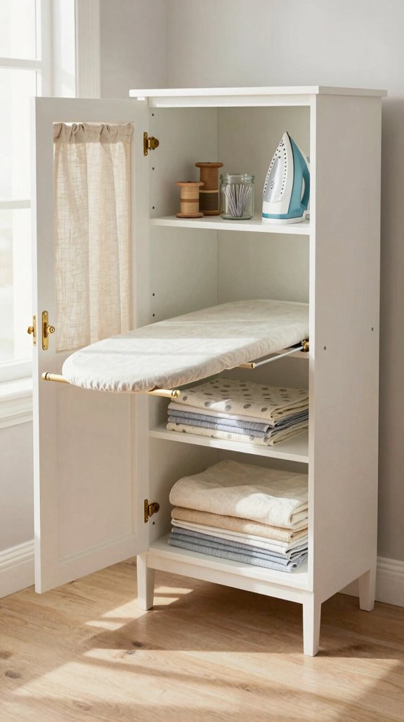 hides ironing board neatly