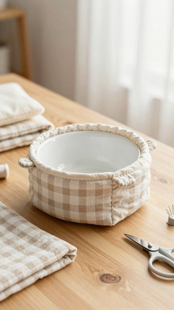 layered insulated soup bowl cozy