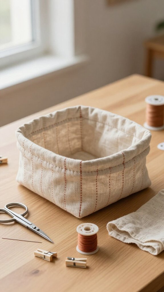 leftover scraps fabric basket