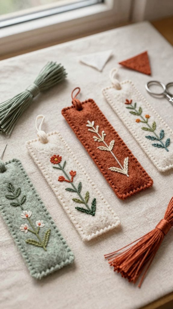 leftover scraps felt bookmarks