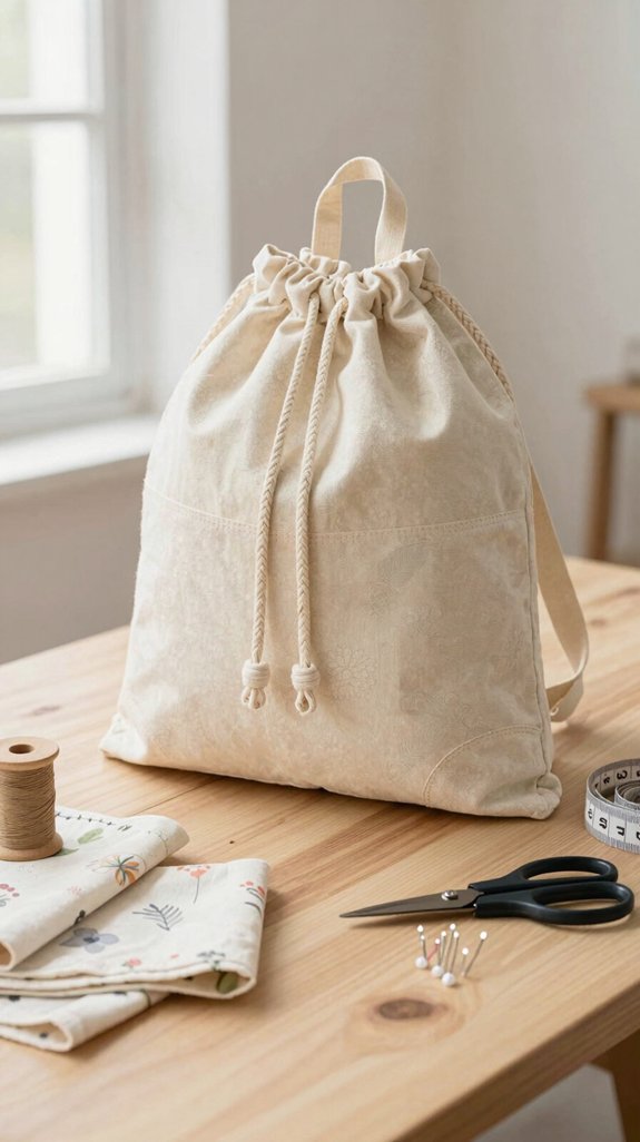 lined drawstring backpack sewing