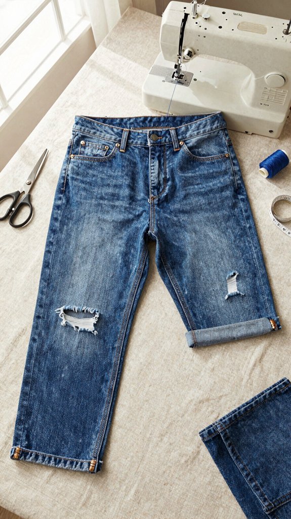 low cost diy shorts upcycle